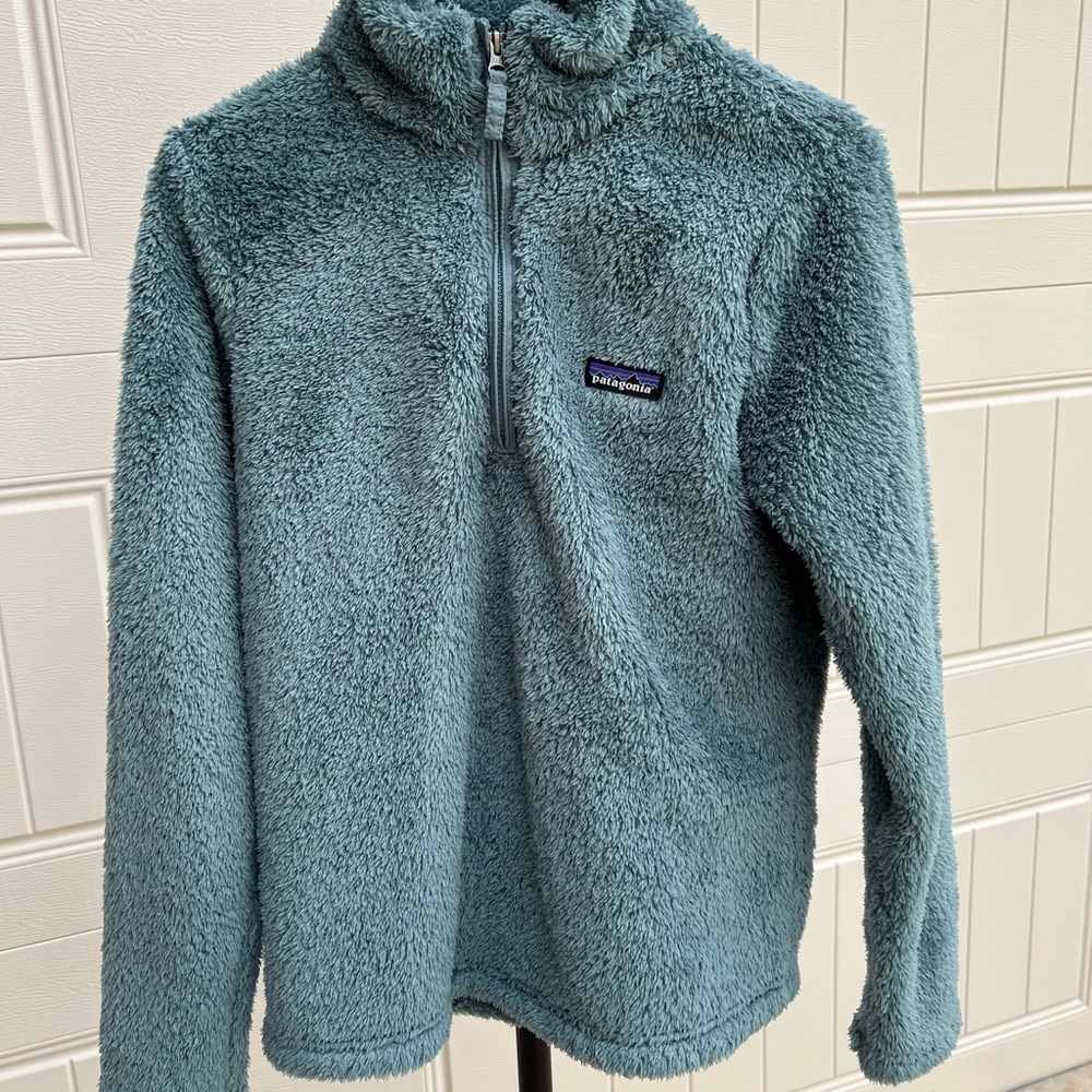 Patagonia Teal Fuzzy Quarter-Zip Pullover Jacket